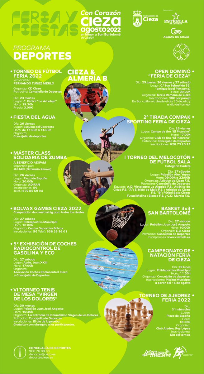 carlos_semitiel's tweet photo. #ProgramacionDeportes 

 Feria y Fiestas de Cieza 2022

#ConCorazon https://t.co/QElyhfnSs9