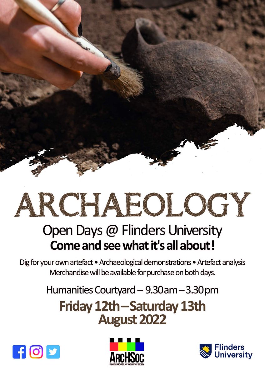 FlindersArchSoc's tweet photo. #FlindersUniversityOpenDays
@FLINArchaeology https://t.co/foes2Ohdrp