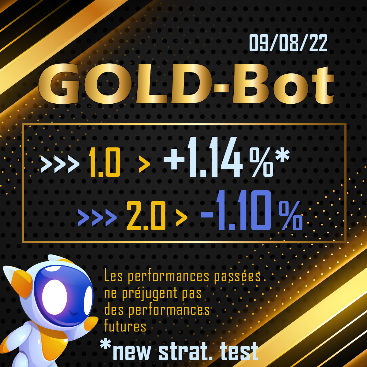 linographe's tweet photo. Petite perte en manuel 2.0 mais qui sera vite rattrapé.
Pour le 1.0, la nouvelle stratégie à l'air de bien fonctionner pour un DD à 5%.

#crypto #cryptotrading #bot #forex #forextrader #bottrading #nft #ico #metaverse #atg #btc #bitcoin #eth #ethereum #goldbot #cryptoentreamis https://t.co/A0L3MtnQ4V
