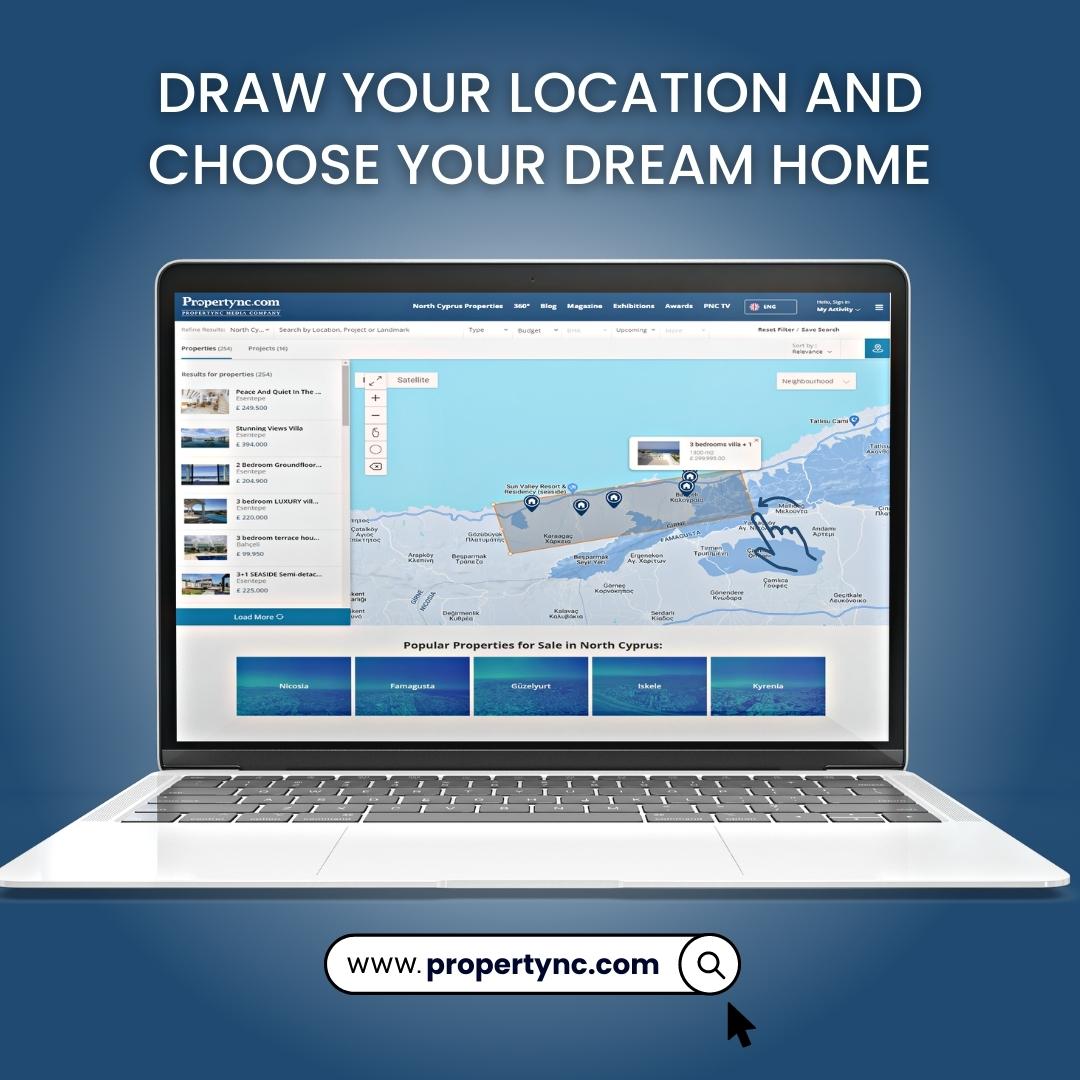 PropertyncMC's tweet photo. Draw the area you want to live in North Cyprus and find your dream house easily.

🌐 https://t.co/zBGzEGGfWe
Your one-stop platform for everything related to real estate in North Cyprus

#propertync  #northcyprus #northcyprusproperty #northcyprusproperties #northcyprusinvestment https://t.co/GFC5d2P8zk