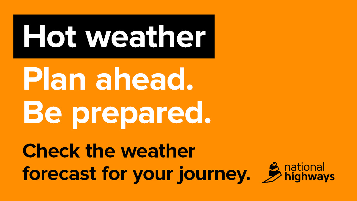 🚗 Planning a trip this weekend?

☀️ Read these top tips from <a href="/NationalHways/">National Highways</a> to ensure you're travelling safely in hot weather: 

ow.ly/o2b350Kgy6w