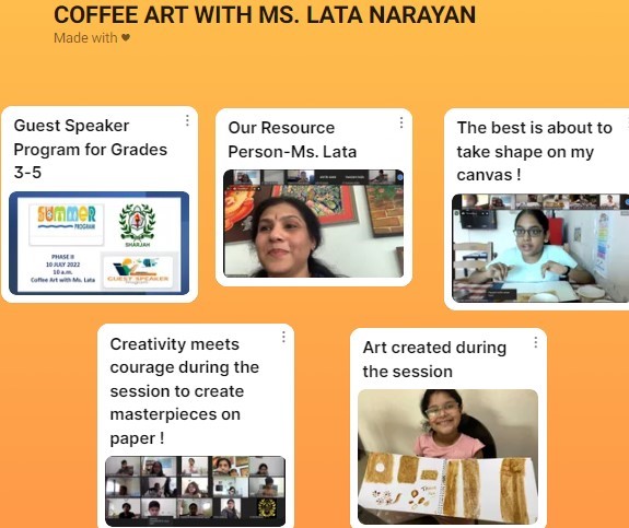 dpsshj's tweet photo. Coffee brings art to life!
A group of budding artists, fueled by happy thoughts and coffee, from grades 3-5 began their coffee morning on 10th July 2022 with fun-filled art in a session with Ms. Lata Narayan. 
#shjspea #dpsshj #dpssharjah #moeuae https://t.co/AJ4xH9qWlh
