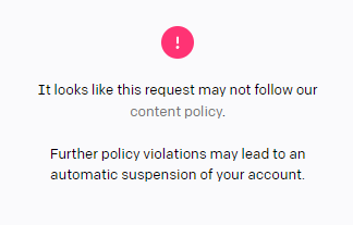 JackCreations's tweet photo. @akamikeb I tried the exact prompt in DALL-E 2, but I guess it violated their policy? lol https://t.co/jtZka7PSmm