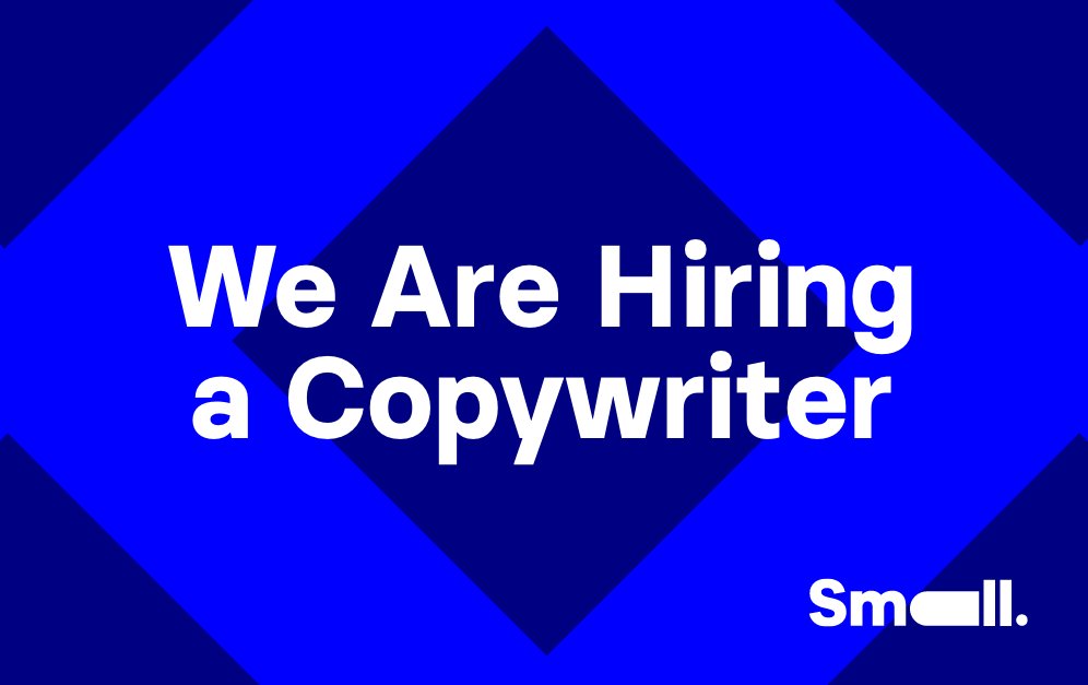 ¿Quieres trabajar con nosotros?
Buscamos un redactor o redactora creativa con experiencia en el desarrollo de copies creativos.
Descubre si esta oferta es para ti wearesmall.es/copy_creativo/ 

#copywriters #marketingdigital #wearesmall #copywritercreative #ofertaempleoespaña