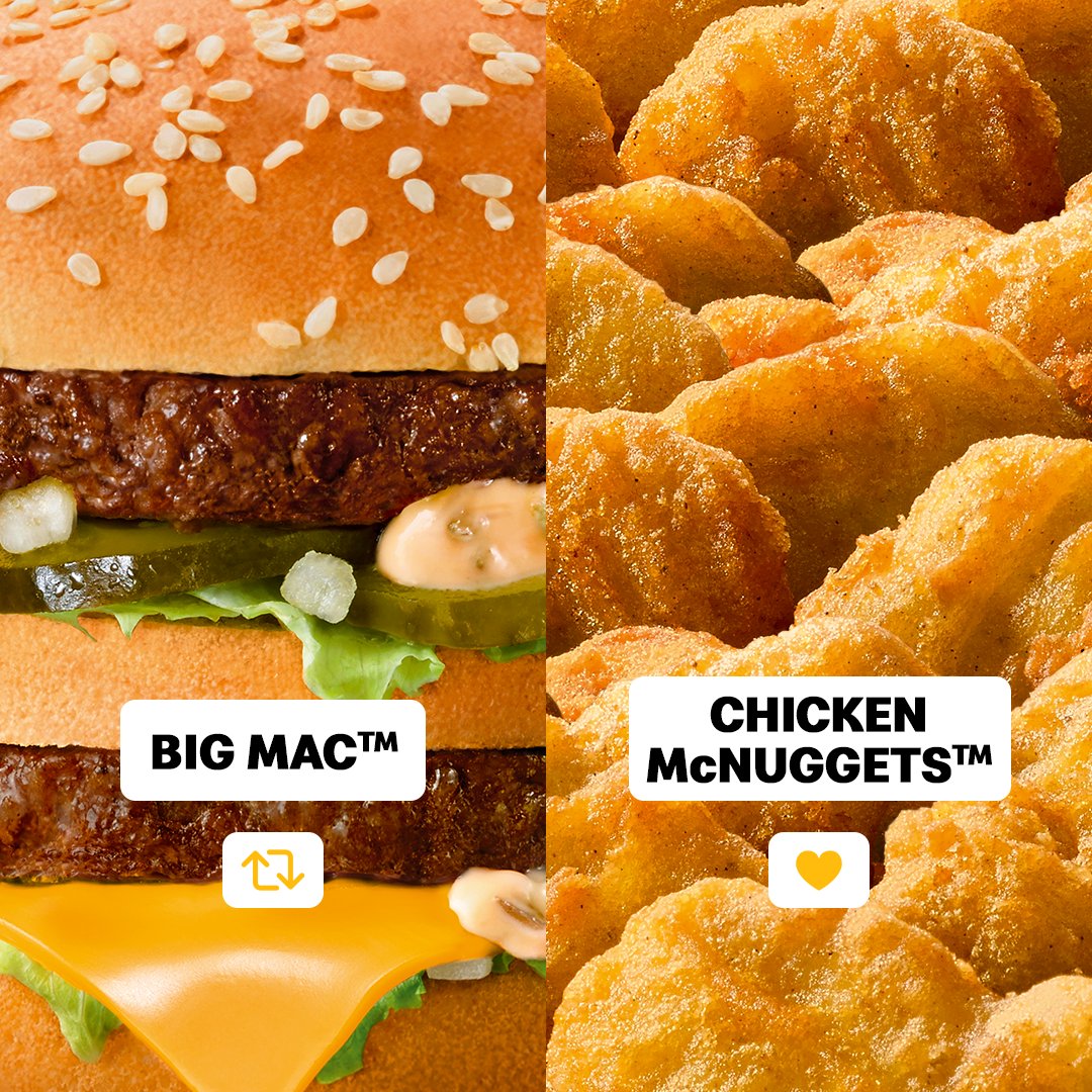 McDonaldsFrance's tweet image. Tu ne dois en garder qu’un…
          👇🏻                       👇🏻