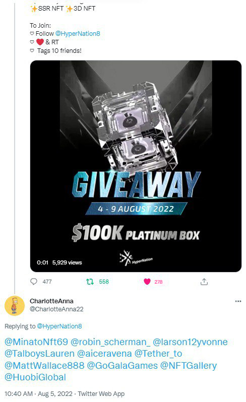 HyperNation8's tweet photo. Congratulations to @CharlotteAnna22 @zen_elina and @hayleyredmond8 for winning our Platinum Boxes!
Please send us a DM now to claim your prize!! https://t.co/lYTBM2JM0T