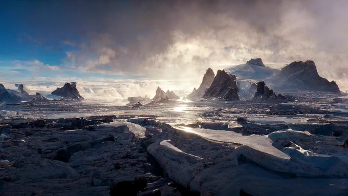 なるべくフォトリアルになるように頑張ったAI風景。もう少し精度が上がればマットペイント用に使えるかも?#midjourny 