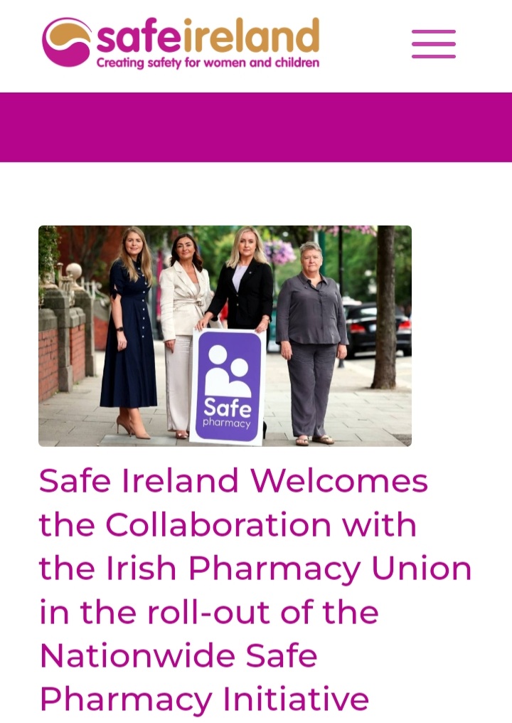 adaptservicesie's tweet photo. Well done to all the pharmacies who took part in the Safe Pharmacy Initiative. It was great to speak to nearly 40 of our local Limerick chemist's this week to see how we could best support them. 
#collaboration #domesticabuse #safespace #support https://t.co/mz4VFR7L8v