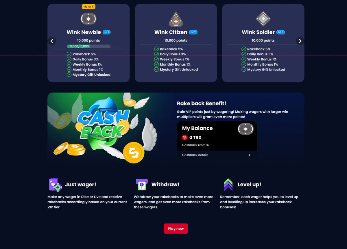 WINkorg777's tweet photo. #Devshare A sneak preview into how our WINk's VIP Programme looks like! (Part 2)

Note: Perk % are placeholders and still in works. https://t.co/LsJbfMRnHP