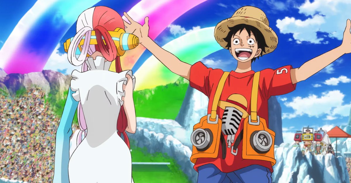 JVCom's tweet photo. One Piece Film - Red est dispo au cinéma partout en France ! 🥳

On ne jette pas de popcorn et on ne retire pas son t-shirt, même si le film vous plait. https://t.co/5vxeO4zjGD