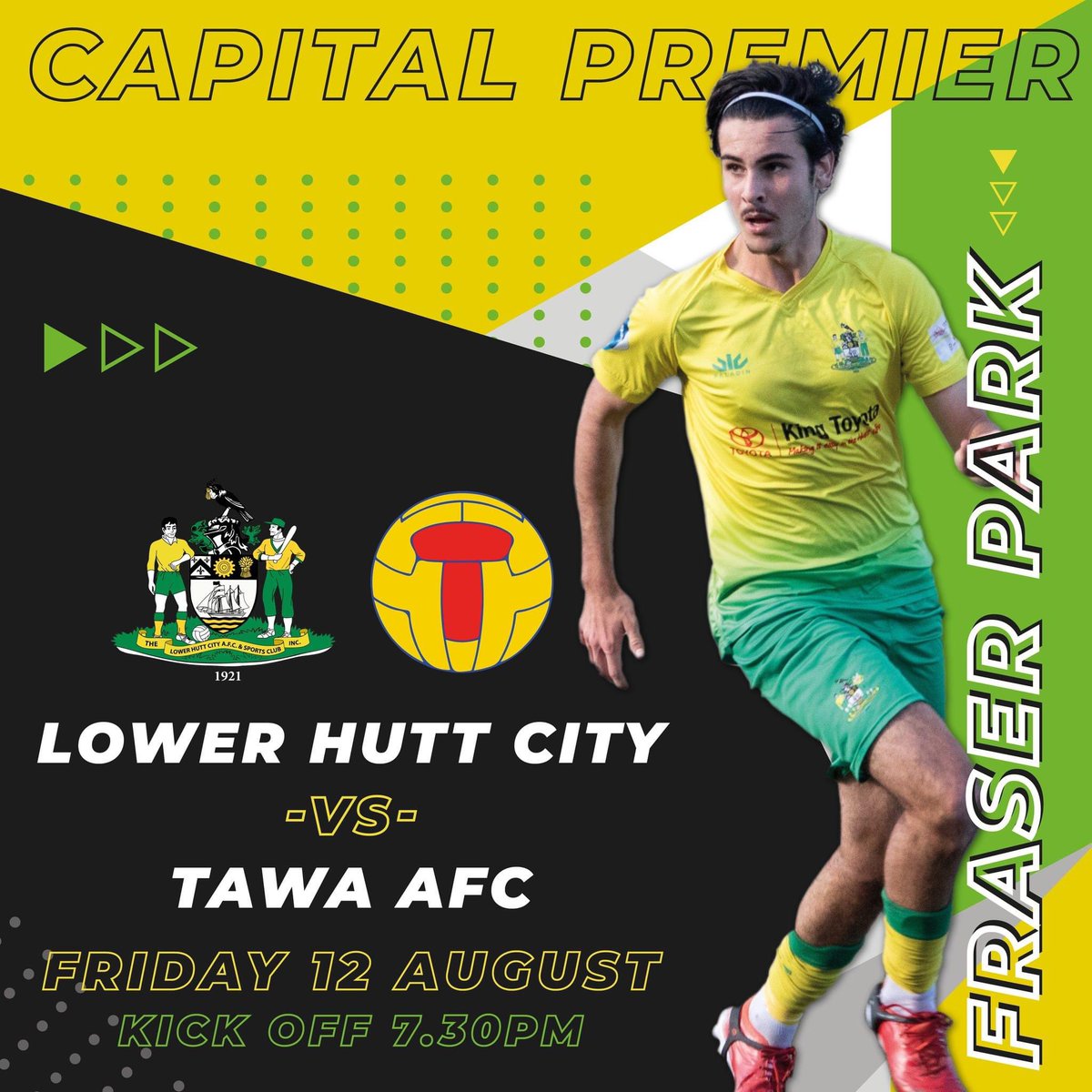 We're back at home on friday night under the lights 🤩🥰

Capital Premier | Round 16
🆚 Tawa AFC
📅 Friday 12th August
⏱ 7.30pm Kick Off
🏟 Fraser Park

COME ON YOU YELLOWS!! 💚💛
#CapitalPremier #MCP22