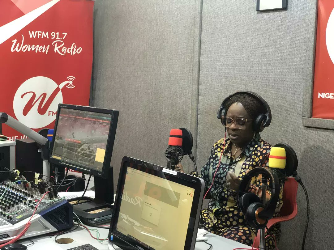 wfm917's tweet photo. Live in the studio with @AdeolaAzeez14 as we discuss Women: The agents of change Nigeria needs.
#womeninpolitics
#wfm917
#nigeria
#nigeriadecides2023
#roadmapto2023 https://t.co/ozgeHHU5Yi