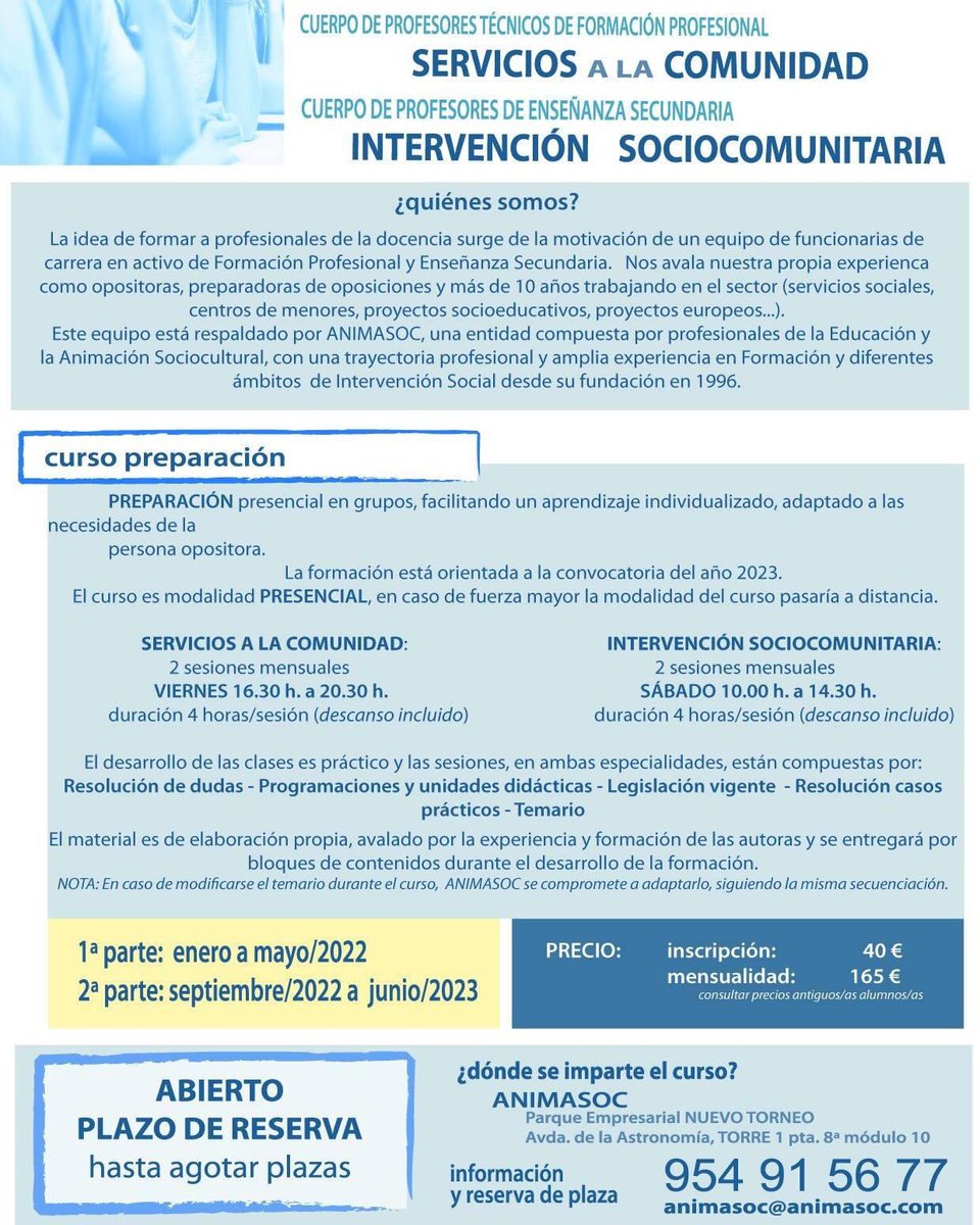 animasoc's tweet photo. Oposiciones 2023, #serviciosalacomunidad #intervencionsociocomunitaria https://t.co/PvNLlNTfb8