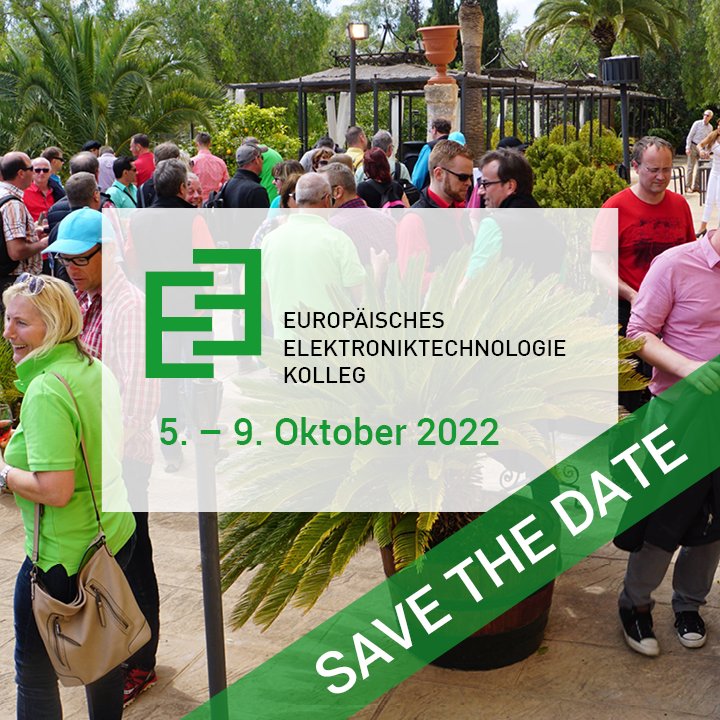 ✨Pole-Position im SMT-Technologie-Rennen - Neue Konzepte und Ideen✨
¡Hola! Bald geht's los!
Seien Sie dabei beim EE-Kolleg am 5. - 9. Oktober 2022 auf Mallorca und erleben Sie tolle Vorträge, ein interessantes Programm und tolle Gespräche.

Zum Programm 
ee-kolleg.com