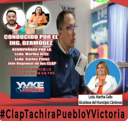 Hoy #10Agos no se pueden perder "La Hora de los Clap" a partir de las 8am por <a href="/YvkeTachira/">Yvke Tachira</a> 94.5 Fm, tendremos como invitada a la Lcda. <a href="/MartaGalloVzla/">Marta Gallo</a> Alcaldesa del Mcpio. #Cardenas, contáctanos vía SMS al 04242072567
¡Los Esperamos!
#ClapTachiraPuebloYVictoria