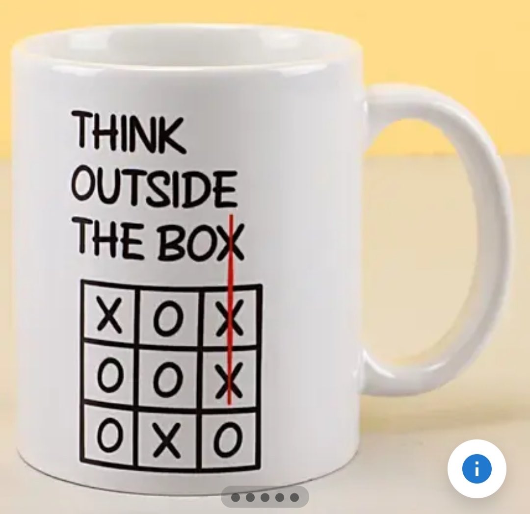 I’m going to get this mug. Clever. The solution to a problem often lies by joining the dots with something OUTSIDE your own ecosystem…