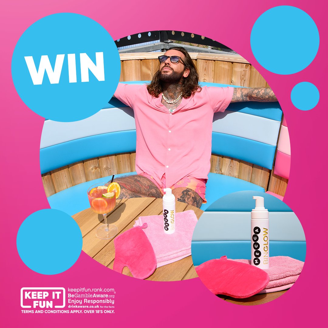 MeccaBingo's tweet photo. A great tan = a great holiday ☀

Reply with where you're heading off to for the chance to win your very own can of Mecca Binglow mousse - so you're prepared for your travels like Pete 😇

Full T&amp;C's: https://t.co/784eZaymsY https://t.co/QToiUsXu26