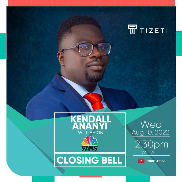 tizeti's tweet photo. Kendall Ananyi, Founder and CEO of TIZETI, will be on CNBC Africa's "Closing Bell" today at 2:30 pm (WAT). He will be speaking on the company’s recent IPO announcement and other industry issues. Please tune in. https://t.co/AEqzXotYJn