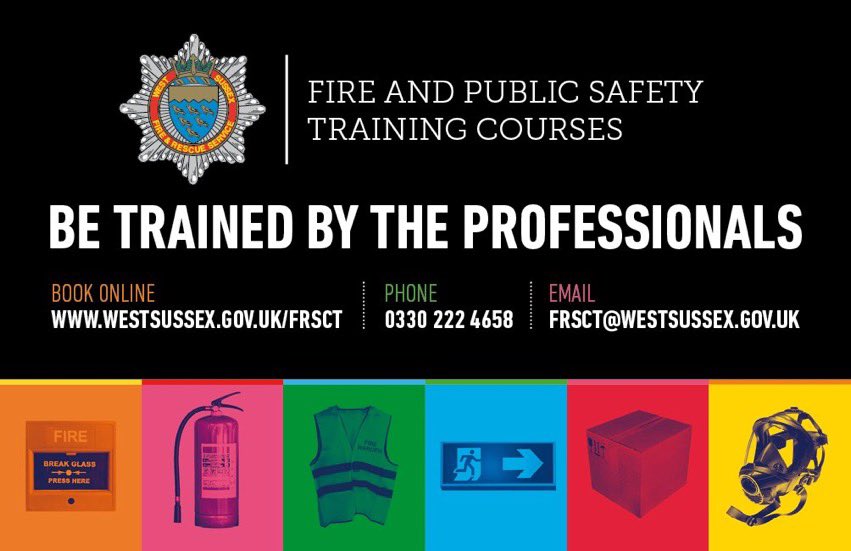 WSFRSTraining's tweet photo. Every week we train #westsussex organisations to be better at Fire Safety. 

If your organisation could benefit then please contact us at frsct@westsussex.gov.uk

Please share

#firewarden #firemarshal #firesafety #sussexbusiness https://t.co/lvy4NkYXdG