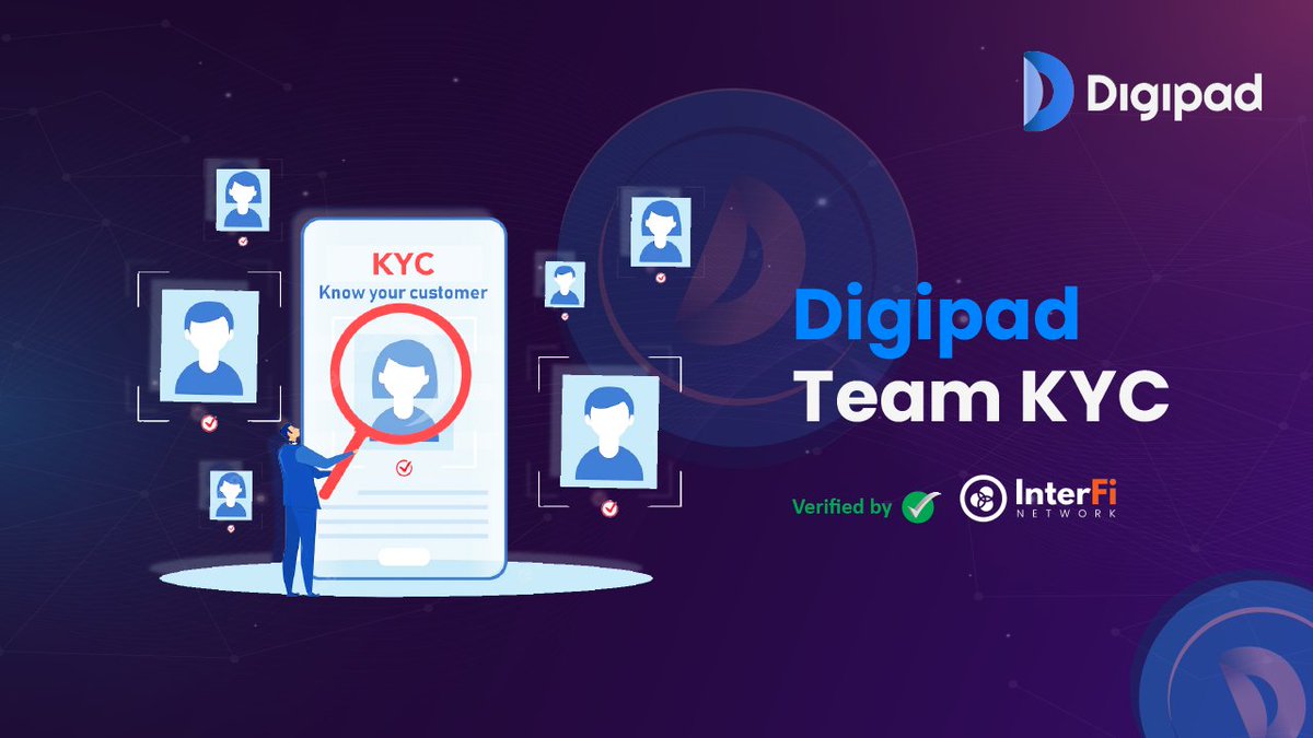 💎 Digipad Team KYC Verified 💎

✅ Verified By InterFi: github.com/interfinetwork…

🗓 Private Sale Officially Open From 14th August. 
💠 Launchpad Live: launchpad.digipad.io/digipad

#DGP #Digipad #BNB #InterFi #KYC #Cryptocurency  #BinanceSmartChain