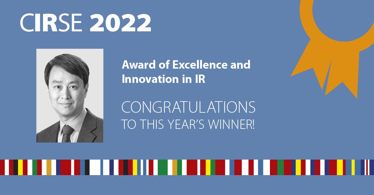 Congratulations to the winner of this year’s Award of Excellence and Innovation in IR, Prof. William T. Kuo, who is receiving the honour for his work on the excimer laser-assisted removal of embedded IVC filters. Find out more here! bit.ly/3pb3y4k