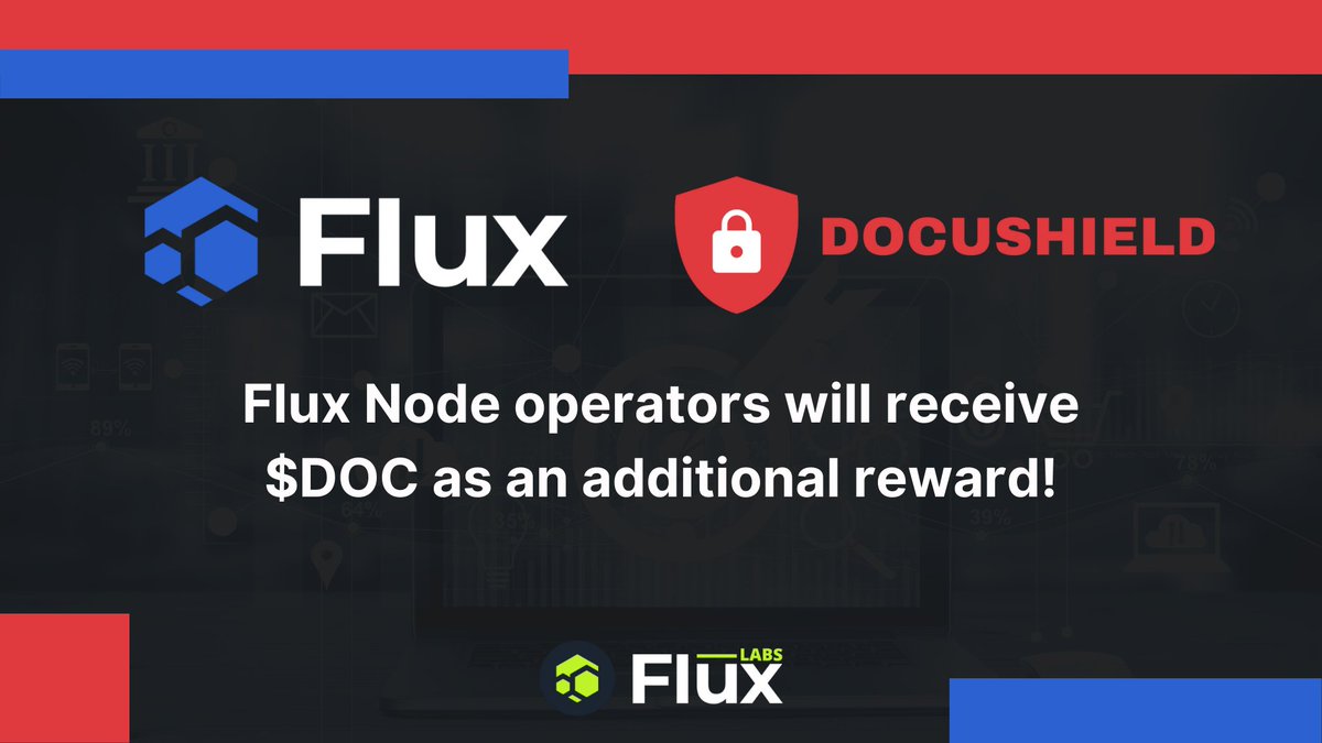 cryptoram18's tweet image. 💡Did you know that #Docushield is working with #Flux to provide #DOC rewards to #Node Operators @Docushield team will allocate 20M $DOC to be distributed among operators.

#DOCarmy #NodeArmy #passiveincome $FLUX $KDA