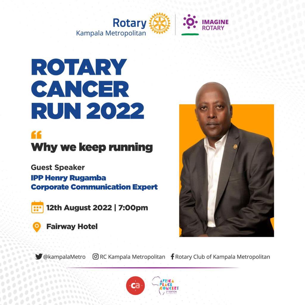 KampalaMetro's tweet photo. This Friday, IPP Henry shares his thoughts on “why we keep running” in this segment on #RotaryCancerRun2022 https://t.co/PkpnlMVukd