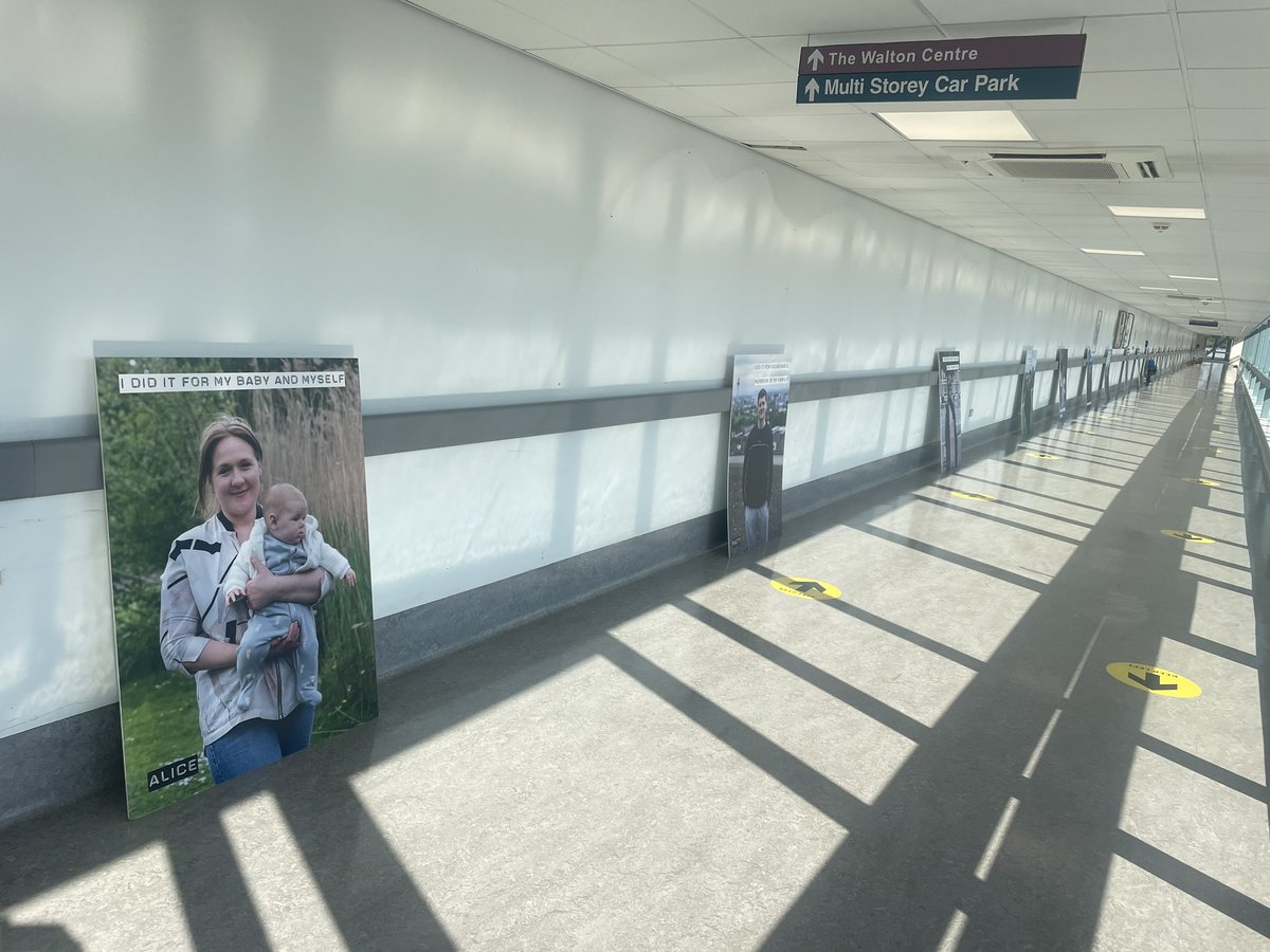 Great to see the “I did it for…” photo exhibition being installed @LivHospitals Aintree on multi-storey car park walkway. A gentle nudge towards collective responsibility @PartiaAintree <a href="/DPH_MAshton/">Prof Matt Ashton FFPH FRSPH FRCP</a> <a href="/rahima_farah/">Rahima farah</a> <a href="/CultureLPool/">Culture Liverpool</a> <a href="/CaitGp/">Cait Taylor 💙</a> <a href="/GosiaMcKane/">Gosia McKane</a> <a href="/Jane_MacNeil/">Jane MacNeil</a> <a href="/Brightmoonmedia/">Brightmoon Media</a>