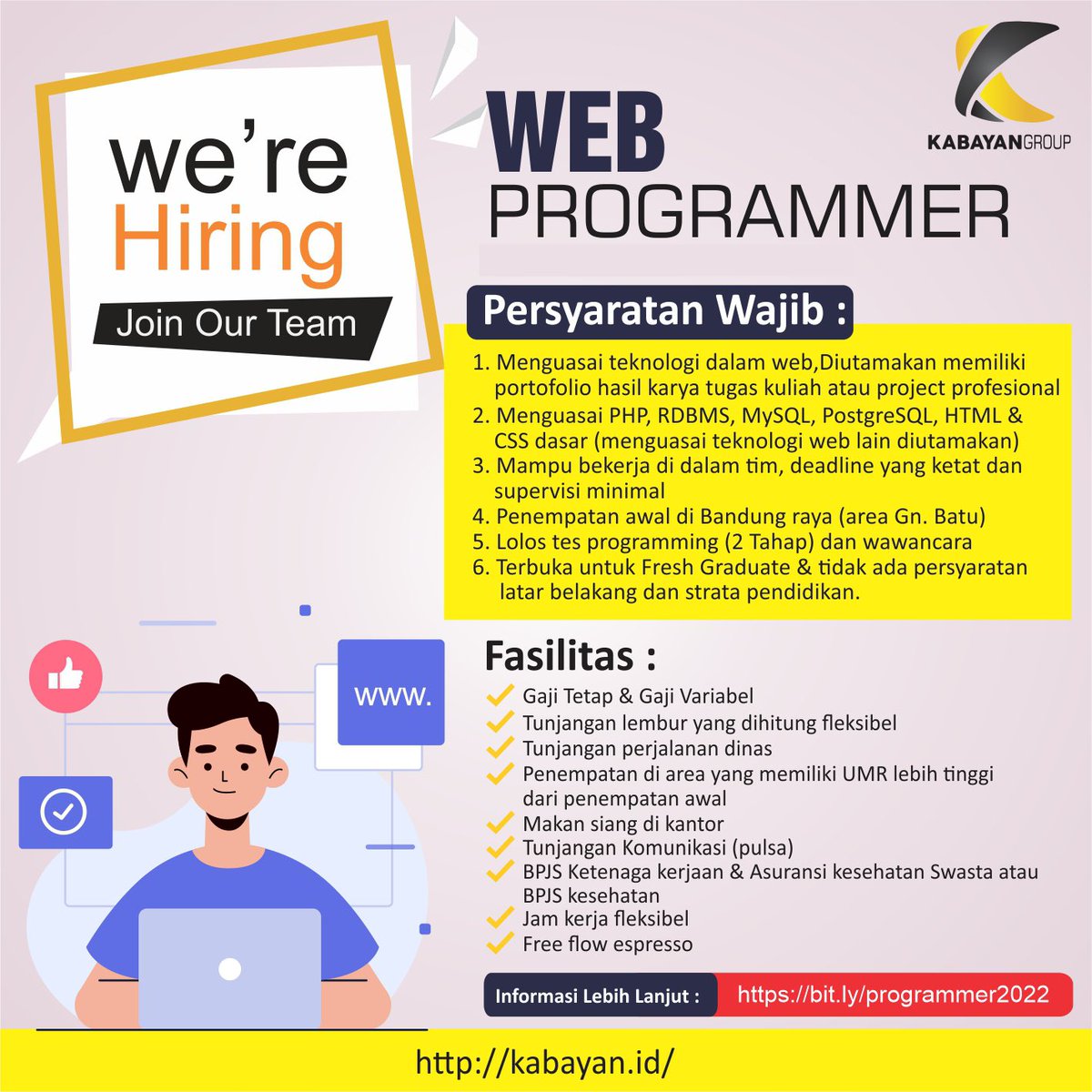 rahmatdhani's tweet photo. Yuk Gabung! #loker #lokerbandung https://t.co/9hMTUuIUpP