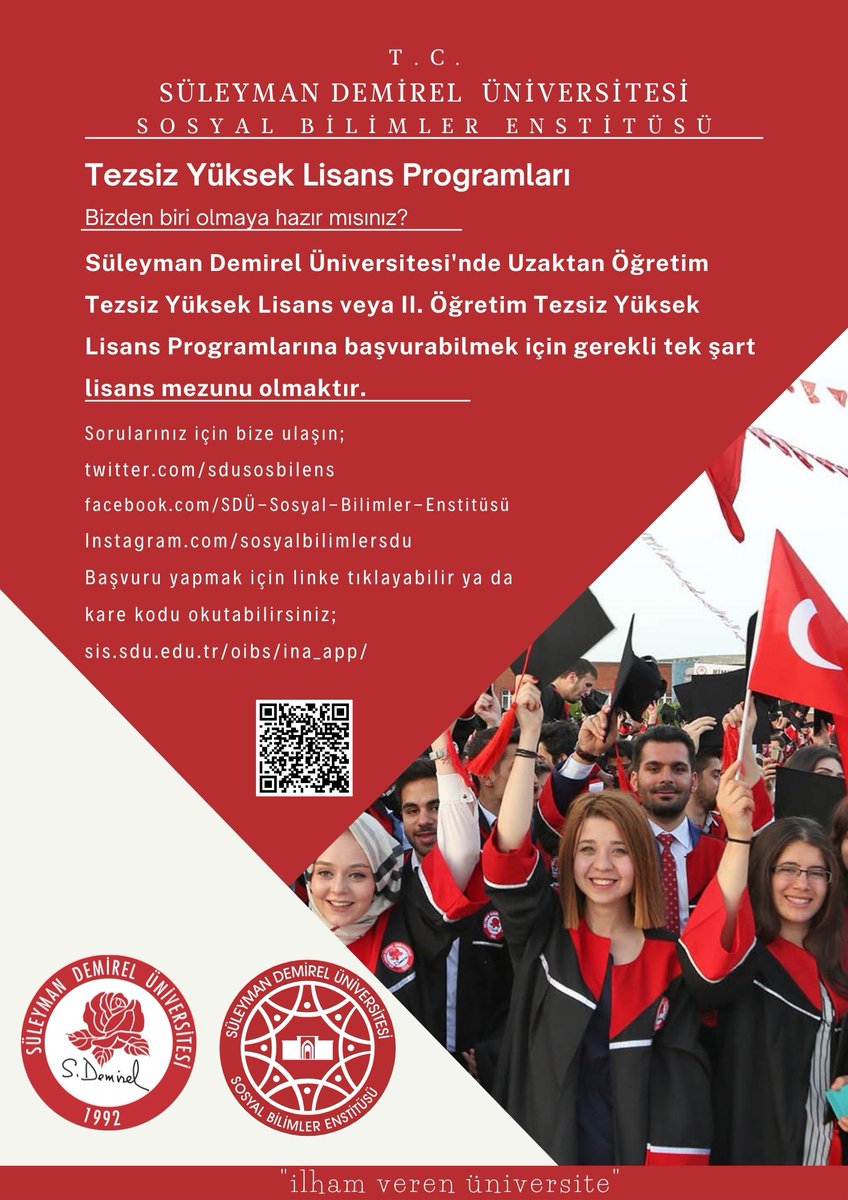 İlham veren üniversite sizleri bekliyor.

<a href="/sd_universitesi/">SDÜ</a> 
<a href="/ilkercarikci/">İlker Hüseyin Çarıkçı</a> 

#sdü #sosyalbilimler #tezsizyükseklisans #uzaktaneğitim #uzmanöğretmen