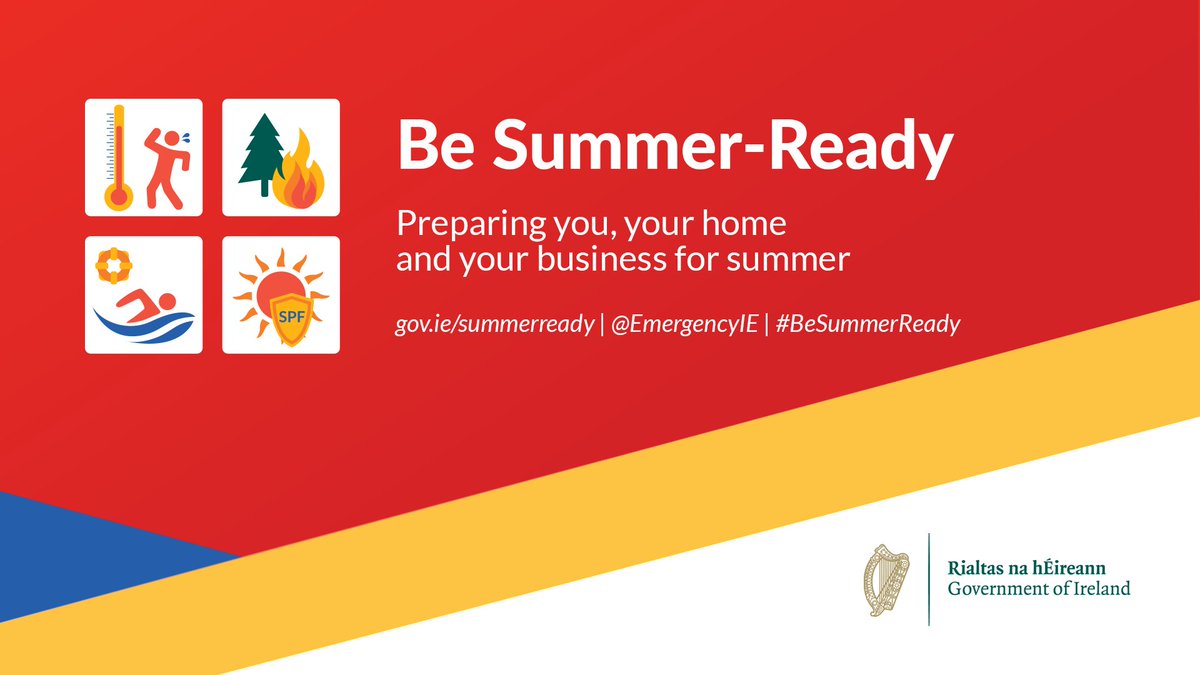 For safety tips and guidance during the Yellow High Temperature Warning please visit: gov.ie/en/campaigns/9…
@dept_transport <a href="/emergencyIE/">Office of Emergency Planning</a> @meteireann @hselive