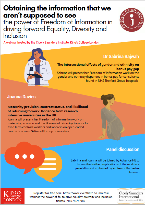 You are invited to our upcoming webinar 'Obtaining the information that we aren't supposed to see: the power of Freedom of Information in driving forward Equality, Diversity and Inclusion'

📆28/09/2022,10-11am

👉Sign up for free eventbrite.co.uk/e/csi-webinar-…

<a href="/SBajwah/">Sabrina Bajwah 💙</a> <a href="/jo_mariedavies/">Joanna Davies</a>