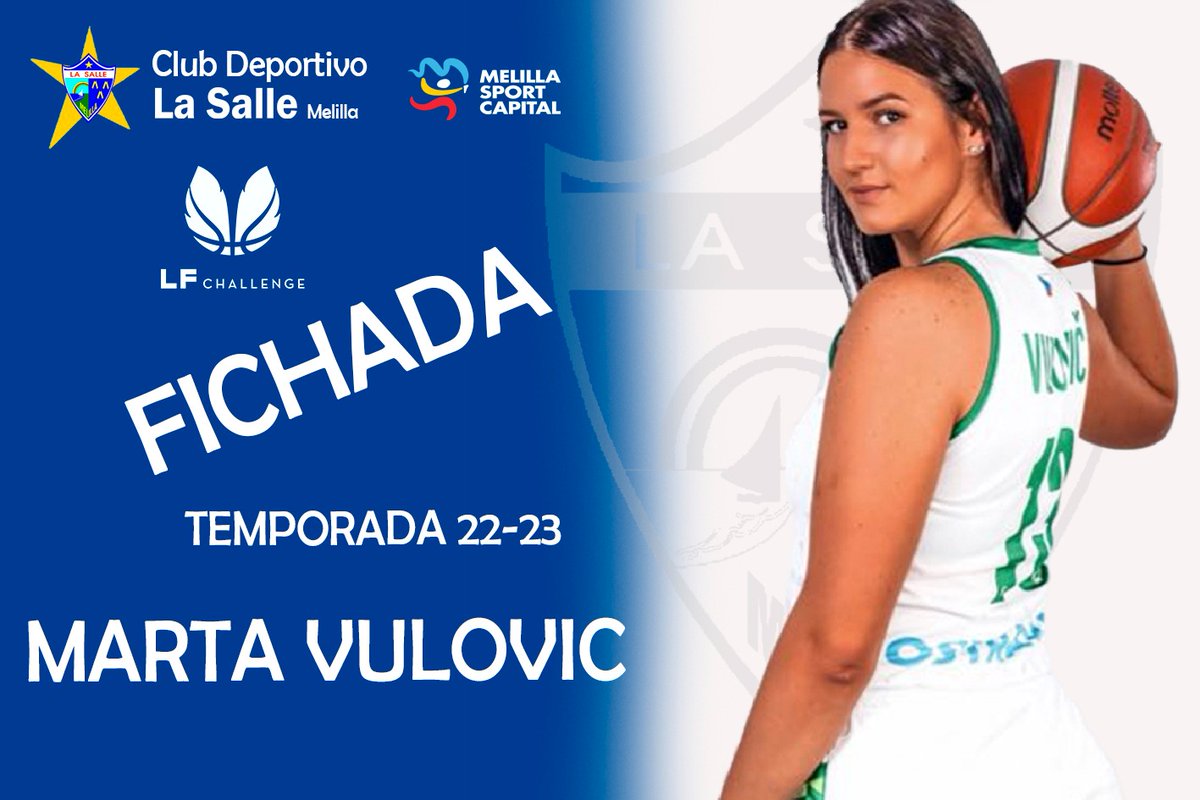 🚨 Mercado #LFChallenge: Marta Vulovic (<a href="/martavulovic/">Marta</a>) se une a la plantilla del <a href="/ClubSalle/">Melilla Ciudad del Deporte CD La Salle</a>

▶ La pívot serbia, pese a su juventud, cuenta con una dilatada experiencia en varios países

📝 Más información ⬇
feb.es/2022/8/10/balo…