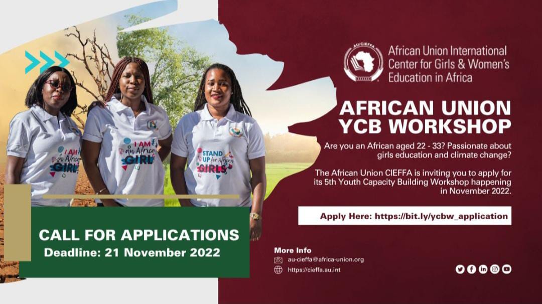 AUYouthProgram's tweet photo. Do you know young people in your communities or networks who are interested in girls and women's education (GWE) or Climate Change and are working to address GWE or Climate Change issues in their community?
If yes, here is an amazing opportunity👉🏾 https://t.co/SsfA4V0lQW https://t.co/LOoANGl1lv