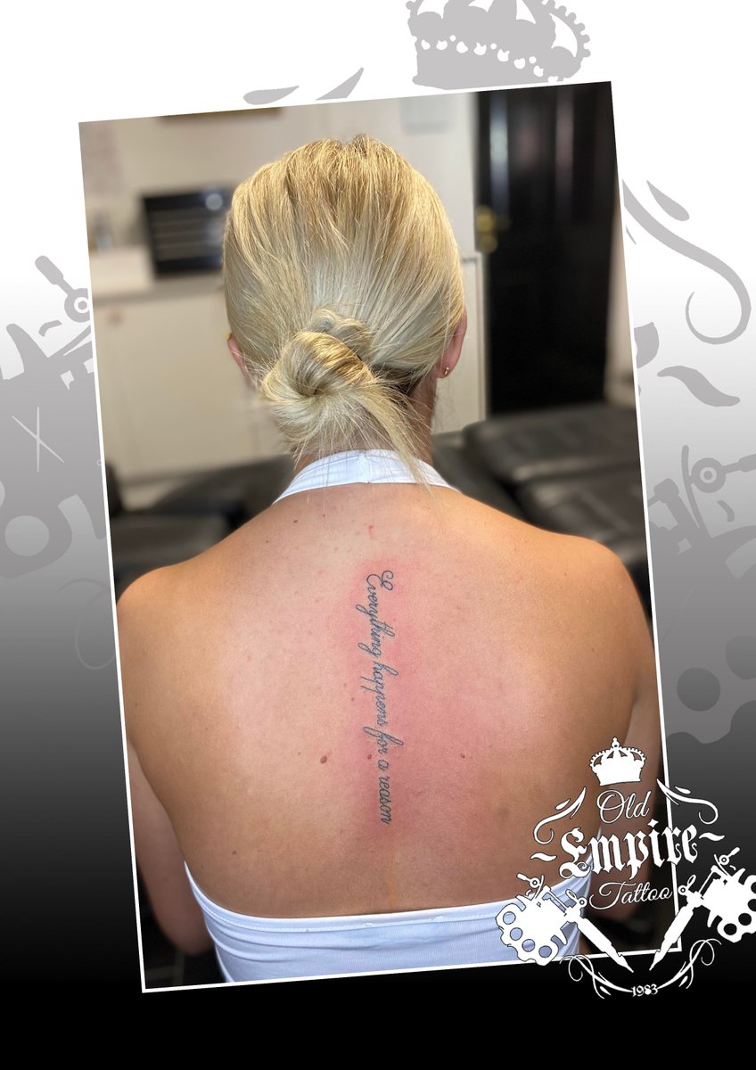 Client sat really well for this gorgeous, dainty back script! 🥰😍  #backtattoo #backtattoos #backtattooart #backtattoodesign #backscript  #backscripts #spinetattoo #spinetattoos #scripttattoo #scripttatt  #oldempiretattoo, image size:848x1200