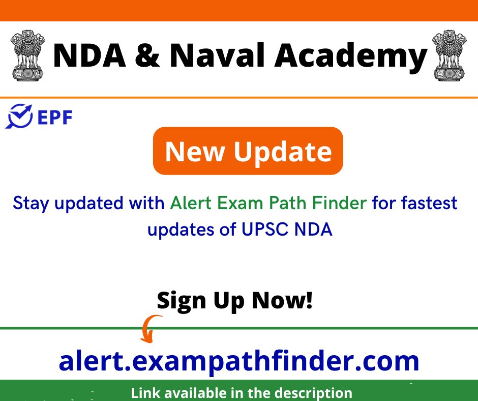 ExamPathFinder's tweet photo. #NDA and #National Academy Examination (II), 2022

Click here to check #update -  https://t.co/WrwS8bG7pc

Stay connected with #alertexampathfinder for futher updates.

#NdaForGirls
#NDA2022 
#NDAexam
#UPSC 
#UPSCNDA https://t.co/NbeqOE8Kik