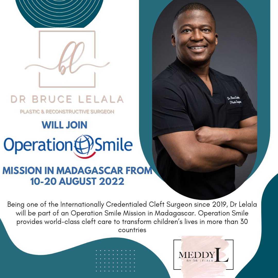 DrBruceLelala's tweet photo. I’m always honored to be involved in Operation Smile missions around the  🌎 It is a great privilege to be part of such an amazing organization and being given an opportunity to offer my skills to the underprivileged kids across the globe… https://t.co/I3z0QCBpNR 
#untilweheal https://t.co/HA4cIQ2qKx