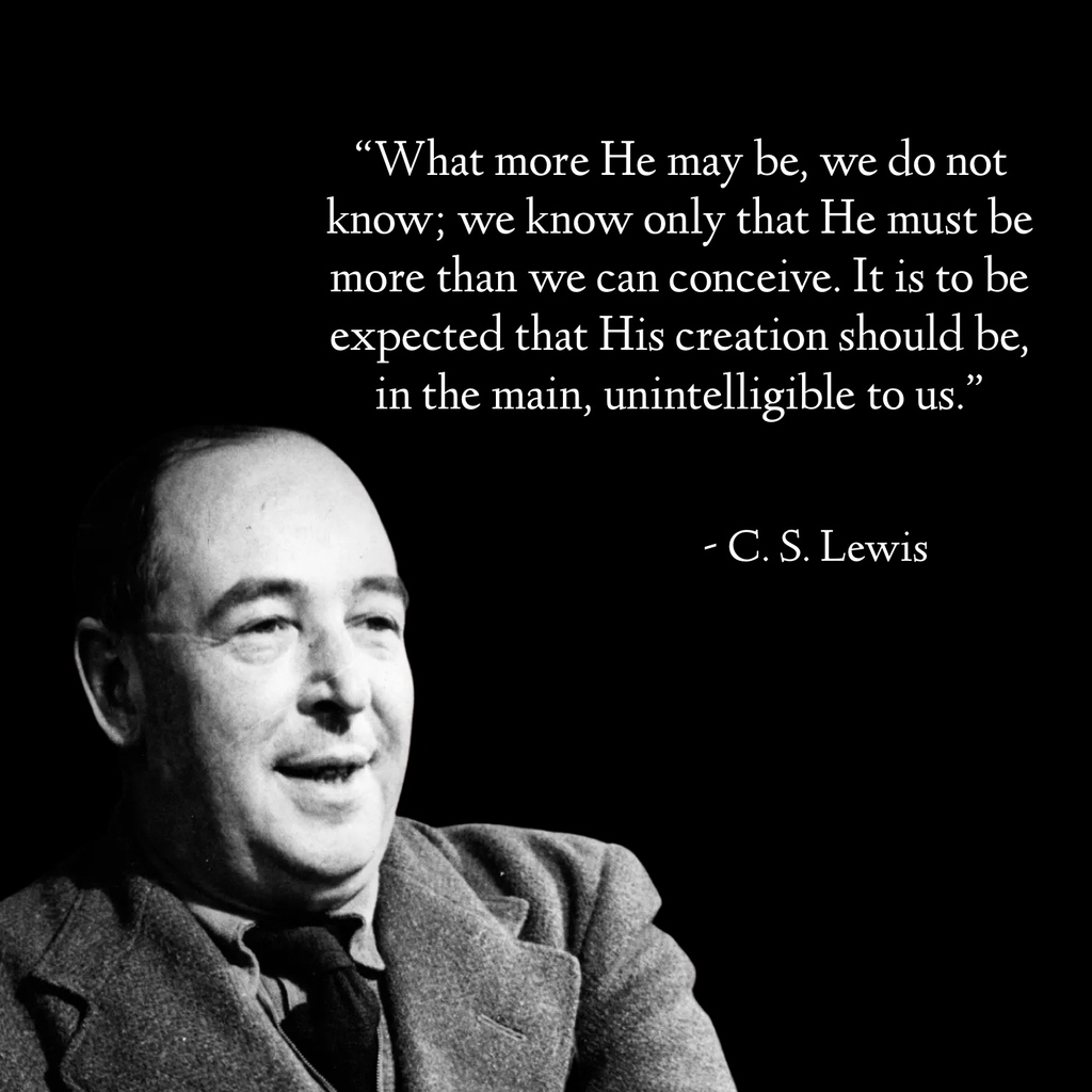 TampaCovenant's tweet photo. “What more He may be, we do not know; we know only that He must be more than we can conceive. It is to be expected that His creation should be, in the main, unintelligible to us.” - C. S. Lewis
#tampacovenant #tampa #tampachurch #jesus #faith #gospel  #epchurch #quotes #qotd https://t.co/3PcOOSR4UQ
