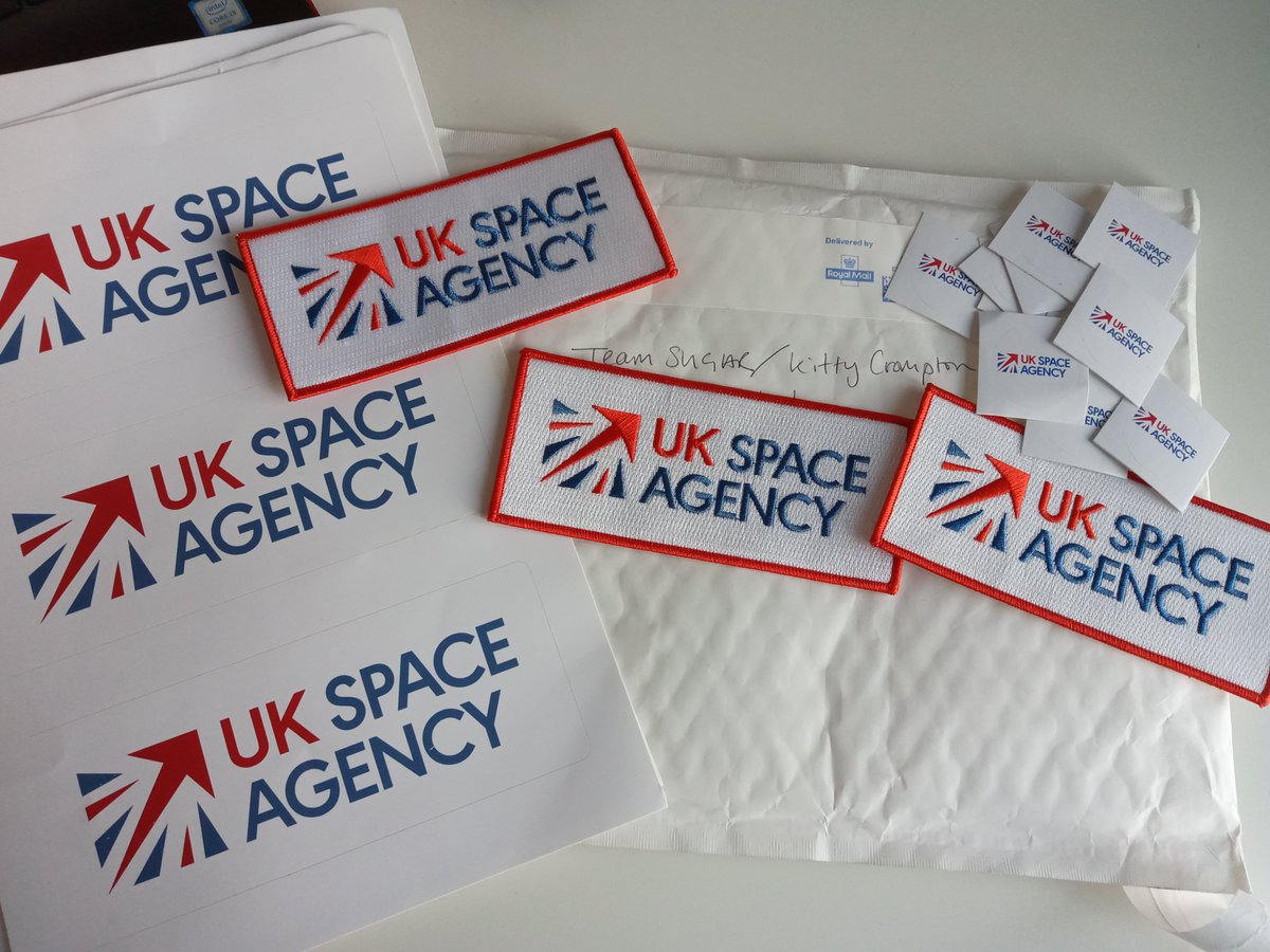 Our stickers and patches from the <a href="/spacegovuk/">UK Space Agency</a> have arrived! Thank you! :D #thankyou #ukspace