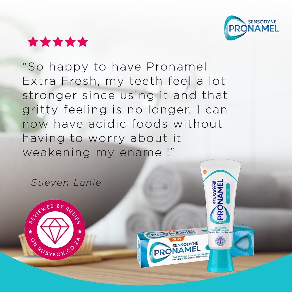 rubybox_beauty's tweet photo. Take action and protect your teeth against the effects of acid wear from the food we eat. Try Sensodyne Pronamel NOW and see what others are saying about it😁.
#rubyboxsensodynepronamel #hellopronamel #goodbyeweakenedenamel #iswhatyoueateatingyourenamel #sensodynepronamel https://t.co/LQ8FD9gfxX
