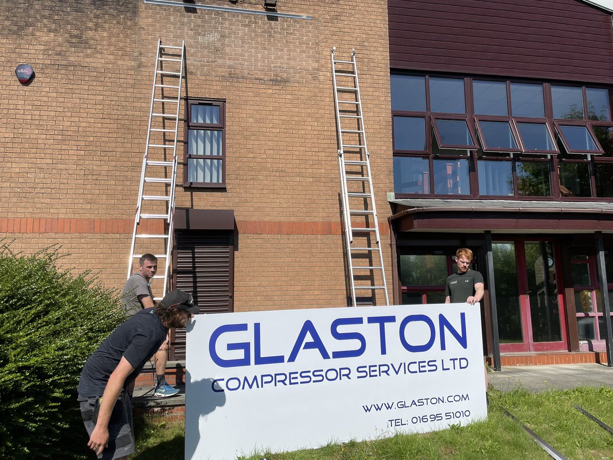 New Glaston signage going up