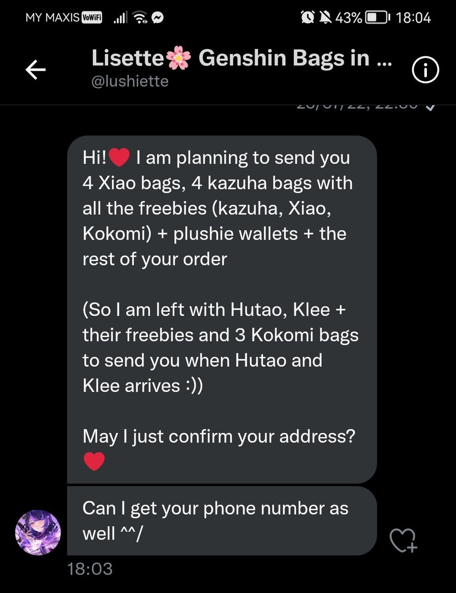 kittymerchstore's tweet photo. First half of the Lisette genshin bags are coming to me! π³π€² Note that we might have kastam fees since its pretty heavy π
#kittymsupdates https://t.co/PjXE99JFri