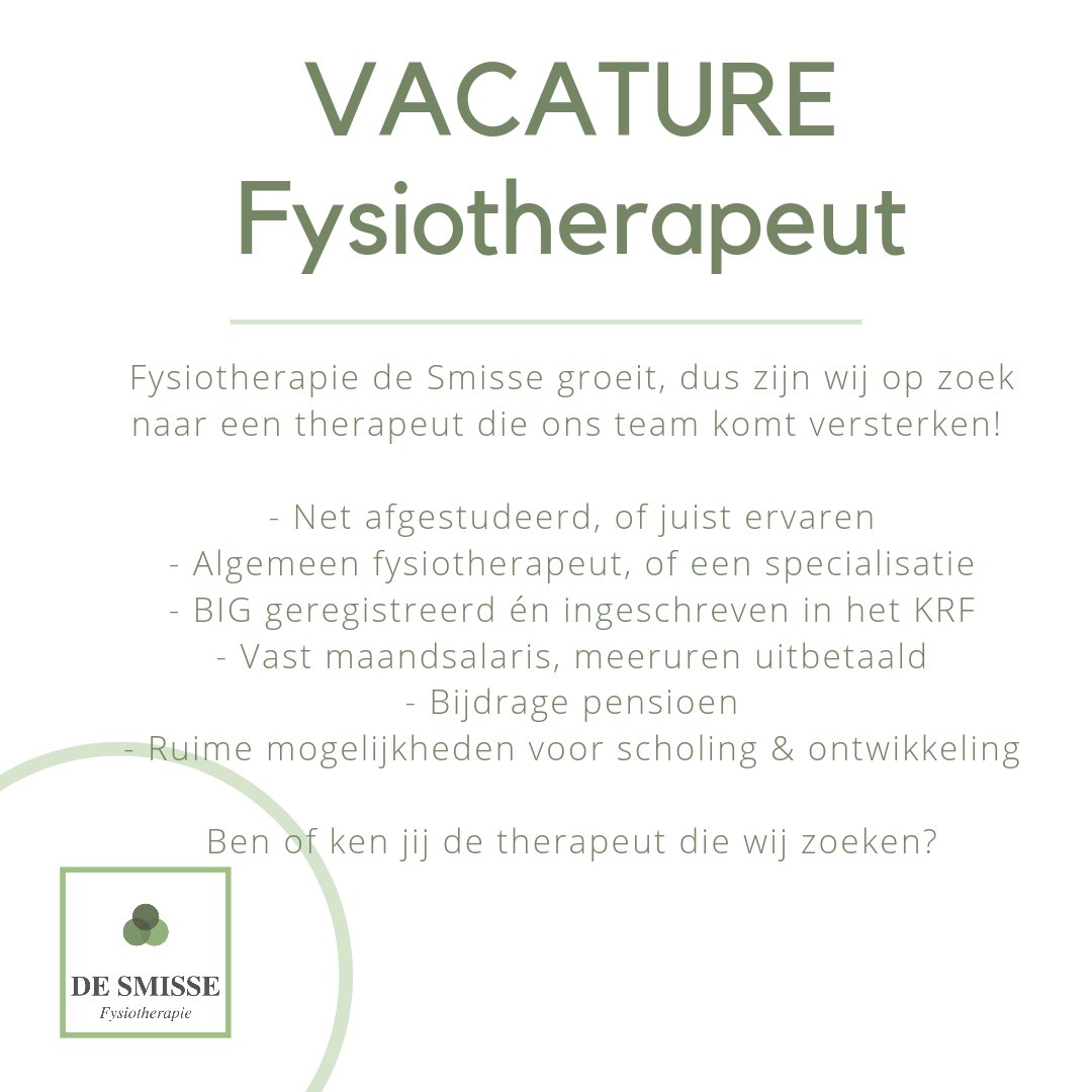 #vacature #vacaturetholen #vacaturefysiotherapie #vacaturefysiotherapeut