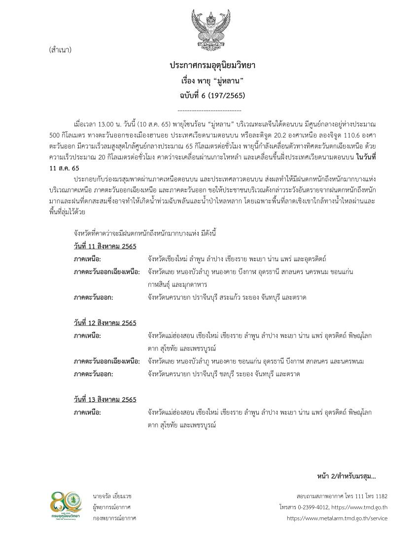 กรมอุตุนิยมวิทยา tweet media