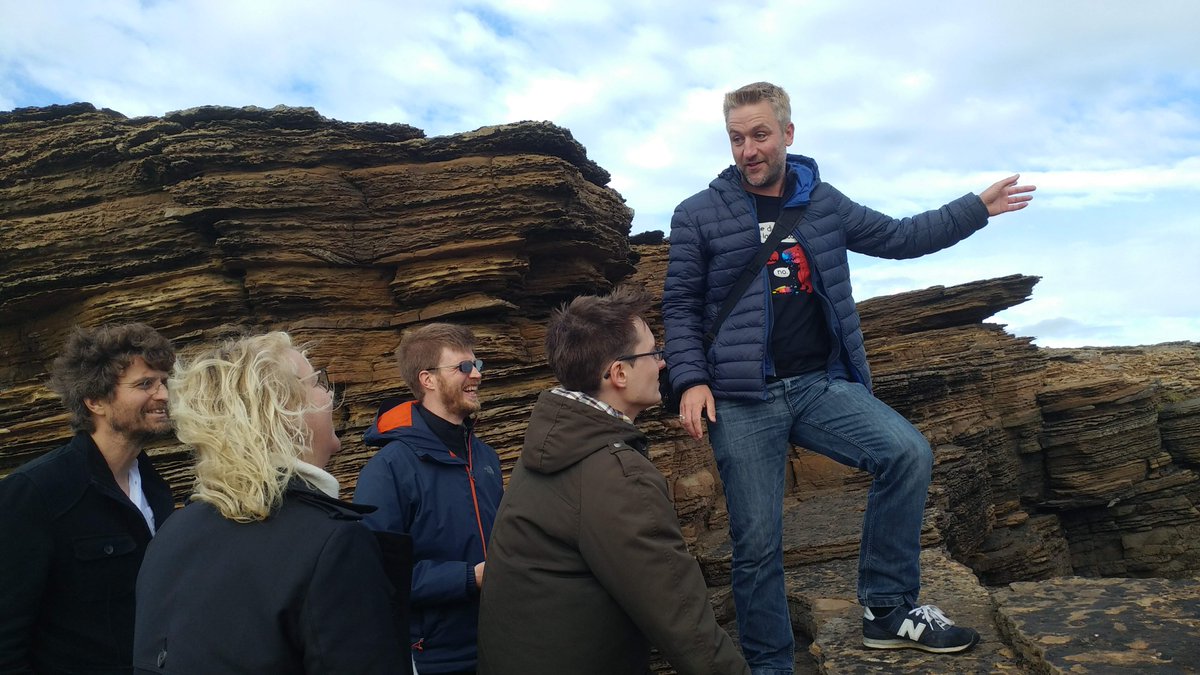With Jim heading to @OrkSciFest again, we thought we'd take a look back. In 2018, Jim brought close colleagues up to share their work. He also showed them Orkney. What do you think the biggest Orkney highlight is? 📸 Thanks @l_klaric for this photo #ThrowbackThursday #TBT