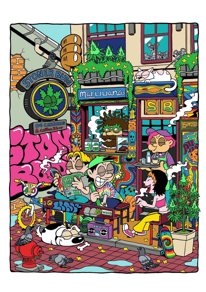 haihaitoon's tweet photo. Cafe hopping เชิญทางนี้🙌🏽🍵🥦

“Cafebuds” SB06
Artwork design for @stonerbudsclub 
T-Shirt drop now 🙌🏽
More info👇🏽
Line : @stonerbuds
IG : @stonerbudsclub 
FB : https://t.co/TOqECkMuHI
#HAIHAITOON #stonerbuds #tshirt #tshirtdesign #illustration #artwork #cartoon https://t.co/5CCRgtgULl