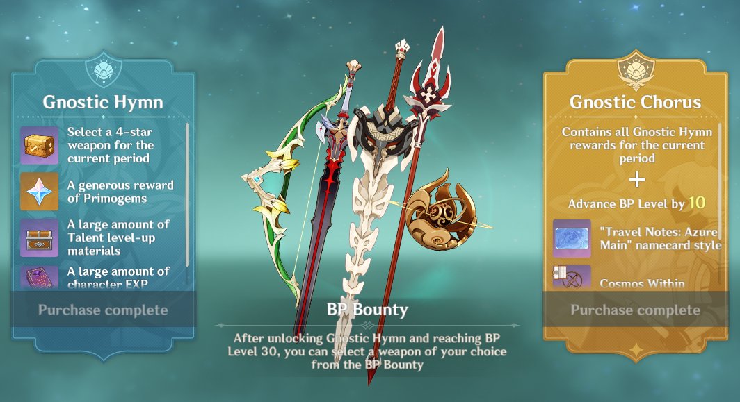 princepsvolans's tweet photo. ✨battle pass/welkin giveaway: you choose✨

three options:
1. gnostic hymn + welkin
2. gnostic chorus
3. 2x welkin

rules:
‣ using log-in or codashop
‣ must follow, like, + rt
‣ opt comment bp level + what you would choose

#genshinimpact #genshingiveaway #genshintwt #genshin https://t.co/3EFe6r12hq