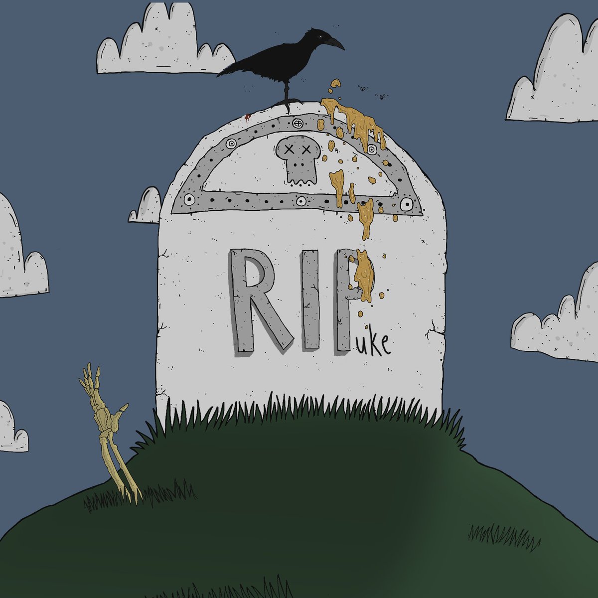 PukiesNFT's tweet photo. Here lies Barfolomew. Beloved sick fvck. https://t.co/E2Ktp32IWh