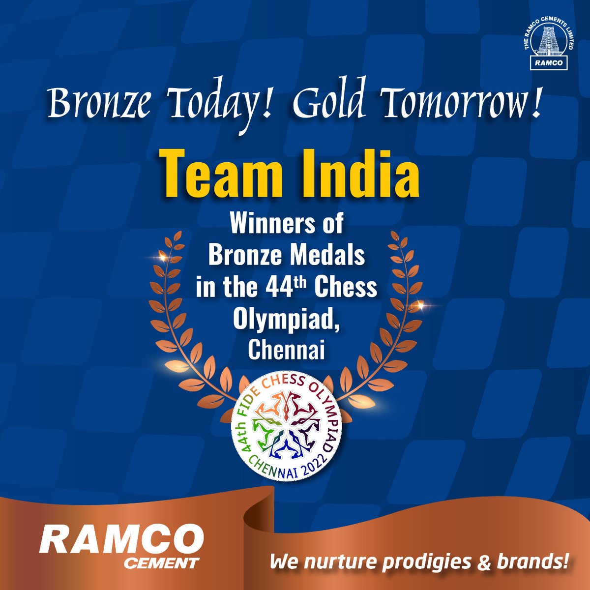 Congratulations @rpragchess @chessvaishali and Team India.
#ChessOlympiad2022 #ramco #ramcocements