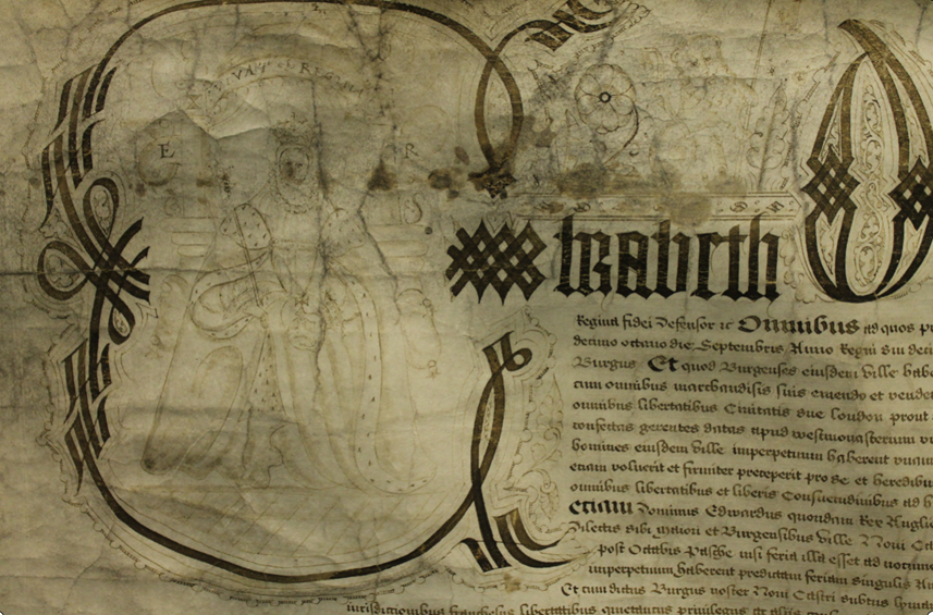BramptonMuseum's tweet photo. It's #WorldCalligraphyDay -perfect for sharing our Queen Elizabeth I Charter of Incorporation,1590. Next year we're celebrating the 850th anniversary of #NewcastleunderLyme borough receiving it's charter. Visitors can donate towards conserving our charters in person at the museum https://t.co/njVAyUac9Q